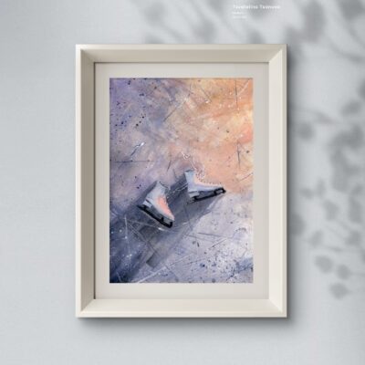 Original watercolor painting "Stillness beneath the blades"