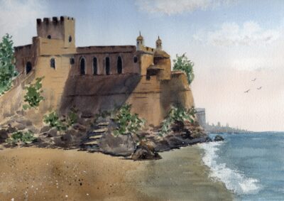 Original watercolor painting "The Quiet Keep"