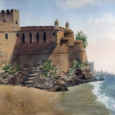 Original watercolor painting "The Quiet Keep"