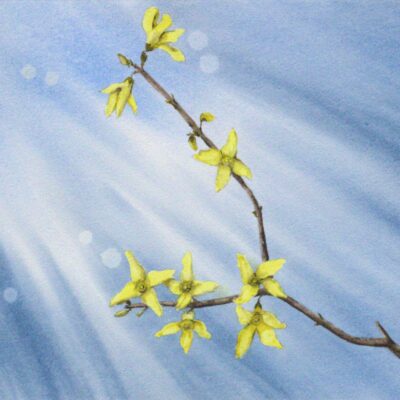 Original watercolor painting "Golden Whisper of Spring"