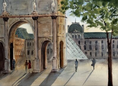 Original watercolor painting "Spring in Paris"