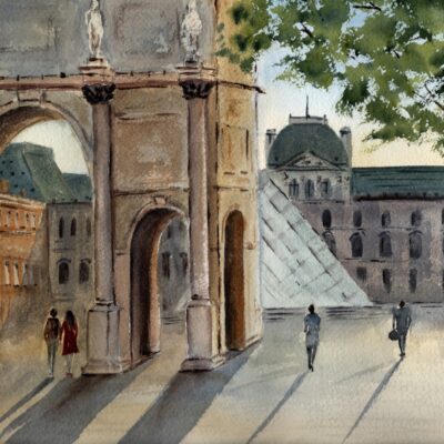 Original watercolor painting "Spring in Paris"